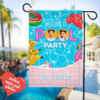 Welcome Sign Garden Flag Personalized Garden Flag for Pool Party