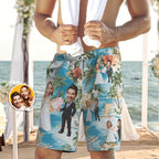 Custom Swim Cool Swimming Trunks With Face Personalized Beach Shorts Wedding Gifts