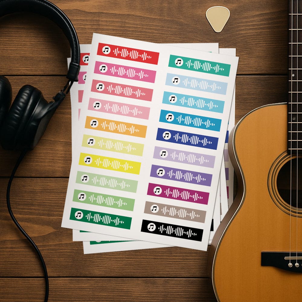 Stickers Custom Music Code Personalized Song Label 4 Stickers Per Set