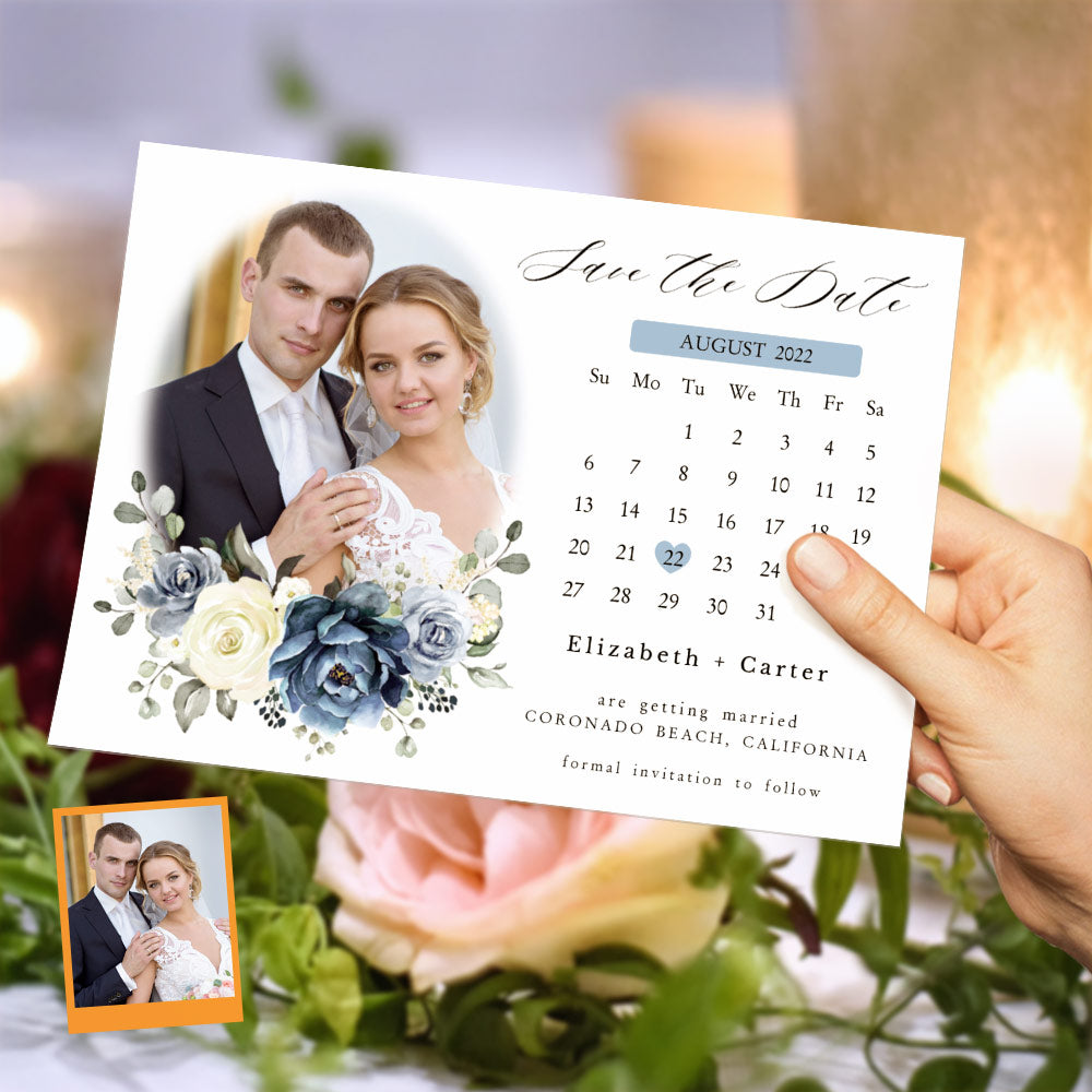 Custom Wedding Invitations Save the Date Personalized Calendar Cards