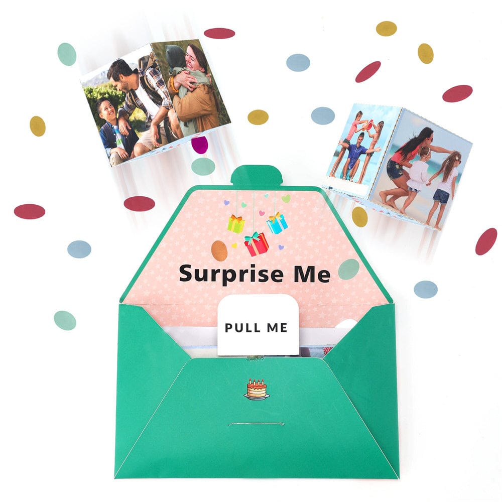 Personalise Surprise Confetti Card Birthday Exploding Box Card Custom Photo 3D Pop-Up Greeting Card