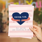 Thank You Card Thank You For Caring and Thinking Of Me Heart Birthday Gifts