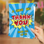 Thank You Card Superhero Comic Book Style Thank You from All of Us Funny Gifts