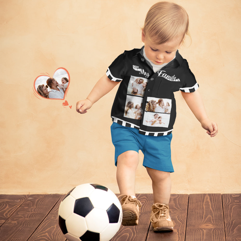 Custom Photo Hawaiian Shirt Personalised Hawaiian Shirt Gift for Kid - Happy Family