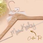 Customizable Text Name Date Bow Wedding Dress Hanger Gift for Weddings