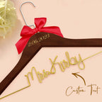 Customizable Text Name Date Bow Wedding Dress Hanger Gift for Weddings