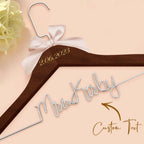 Customizable Text Name Date Bow Wedding Dress Hanger Gift for Weddings