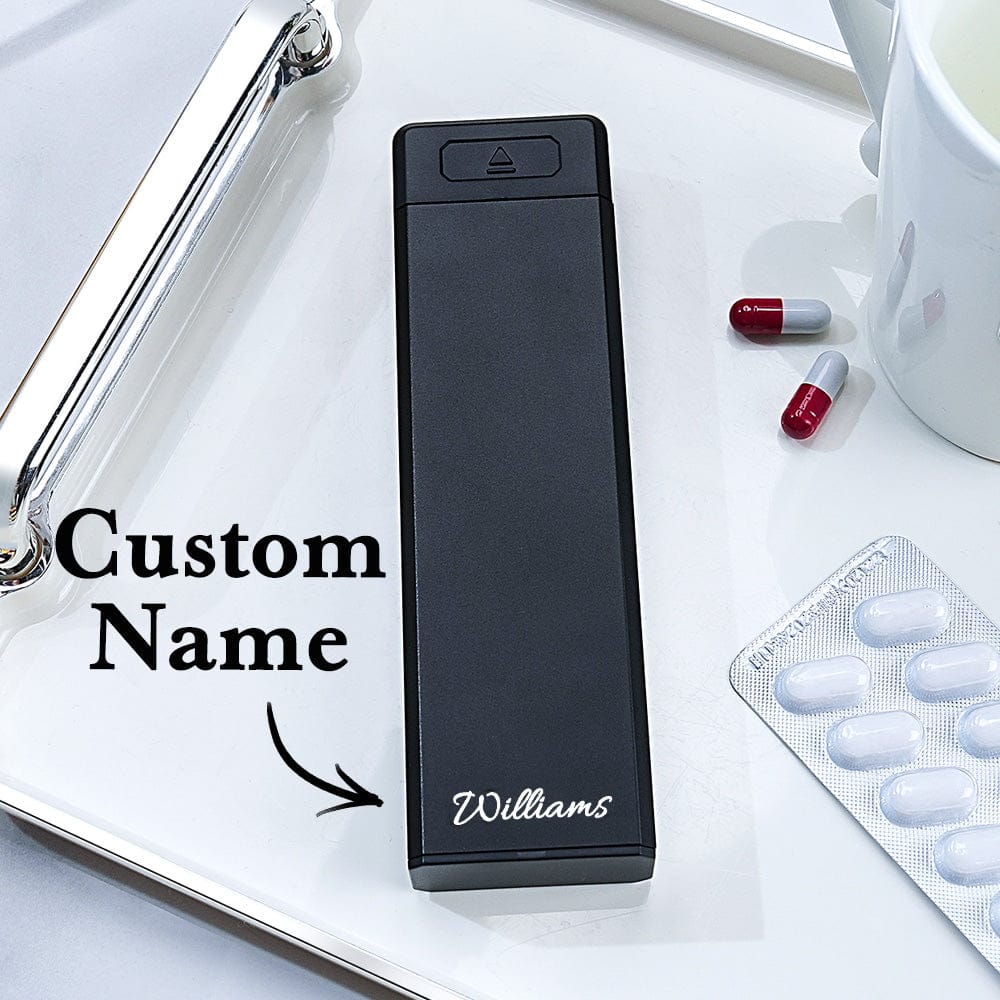 Personalized Magnet Weekly Pill Organizer with Name 7-Day Pill Box Gift for Family