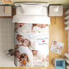 Custom Photo Collage Bedding Personalized Bedding Duvet Cover Single Bed Sheet Gifts