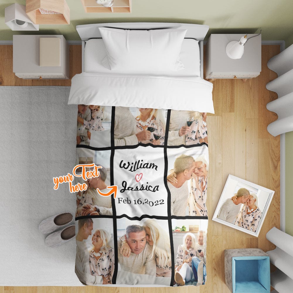 Personalized Photo Collage Bedding Custom Bedding Duvet Cover Single Bed Sheet Gifts
