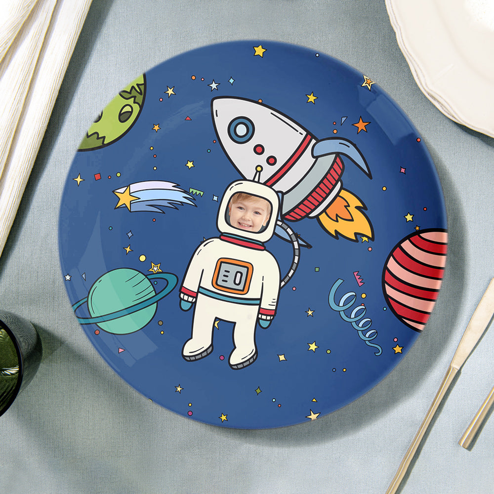 Universe Planet Plates Custom Face Astronaut Dinner Plates For Kids