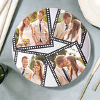 Customized 4 Pictures Ceramic Plates Decorative Wedding Dinner Plate