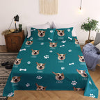Personalized Pet Face Photo Bedding Set Custom Bedding Duvet Cover Bedding Sheet Gifts
