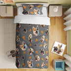 Personalized Pet Face Photo Bedding Set Custom Bedding Duvet Cover Bedding Sheet Gifts