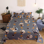 Personalized Pet Face Photo Bedding Set Custom Bedding Duvet Cover Bedding Sheet Gifts