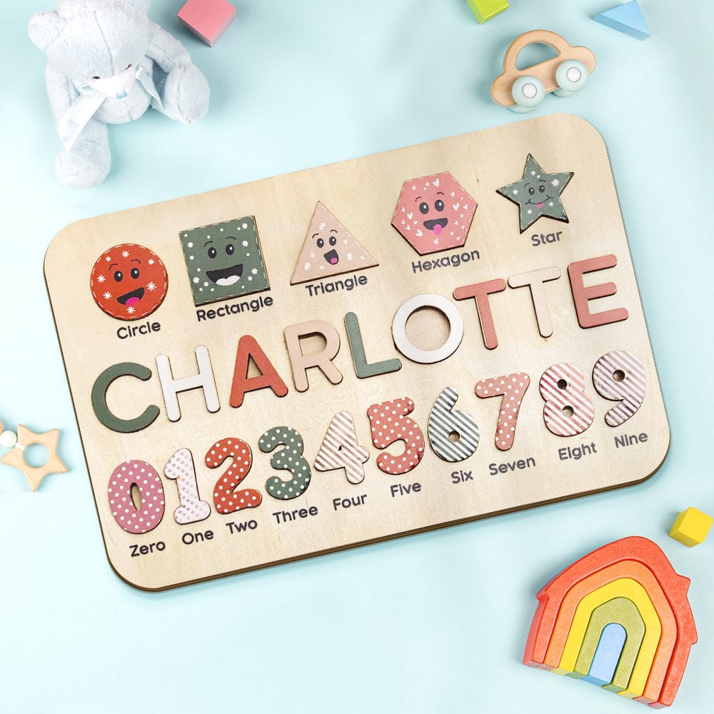 Custom Wooden Name Puzzle Personalised Busy Board Puzzle Toy for Baby Gift
