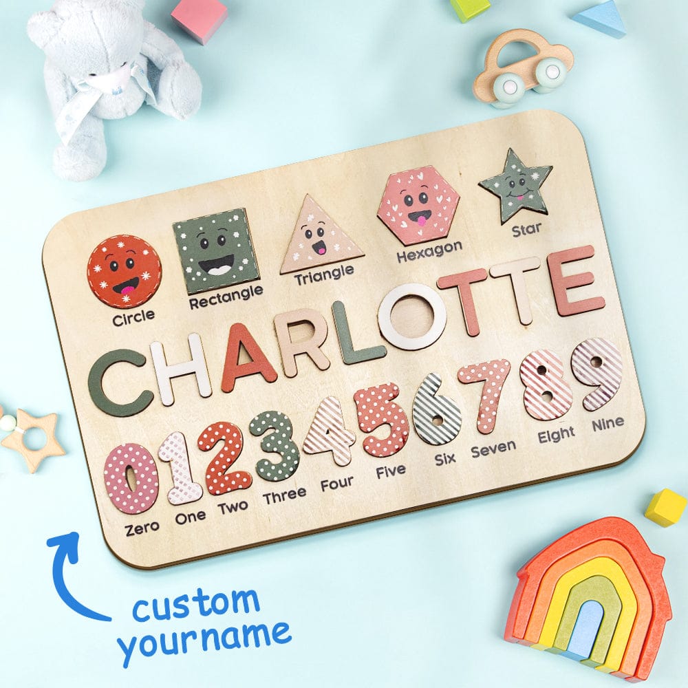 Custom Wooden Name Puzzle Personalised Busy Board Puzzle Toy for Baby Gift