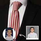 Custom Face Ties Personalized Neckties with Star Pattern Independence Day Gift 4th of July Gift