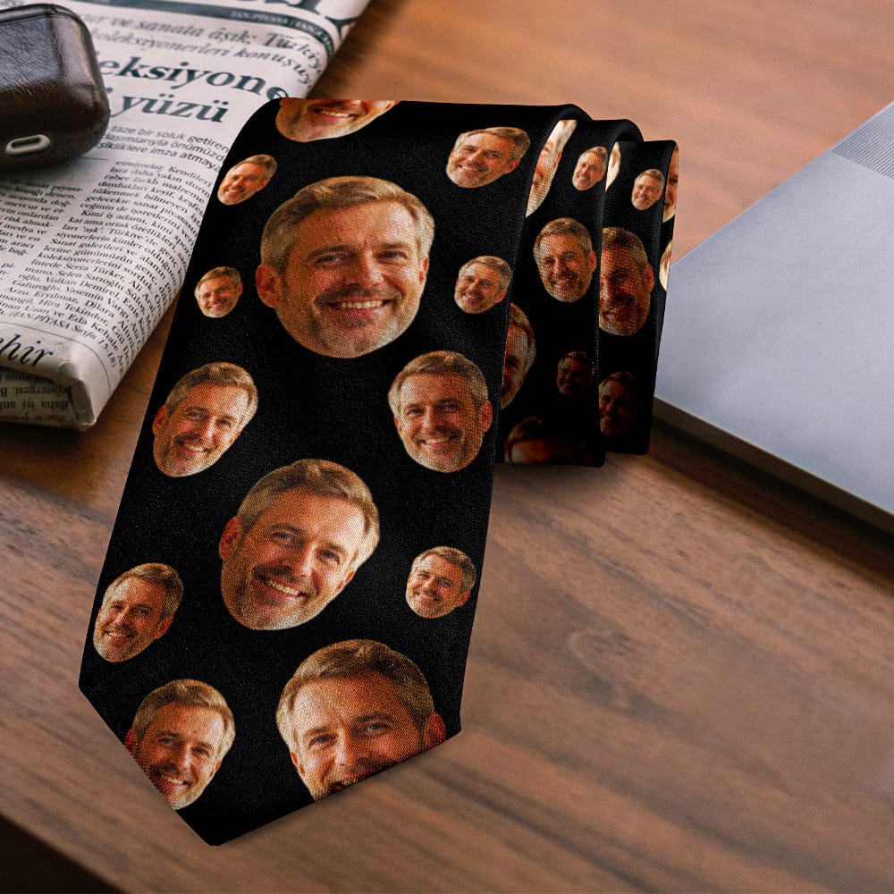 carry their smile everywhere necktie personalized face photo fathers day gift for grandparents
