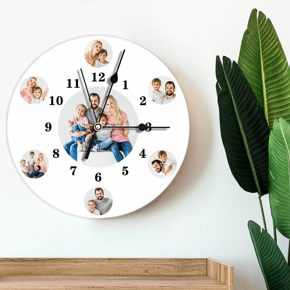 Custom Photo Clock Personalized Wall Clock with Multiple Photos