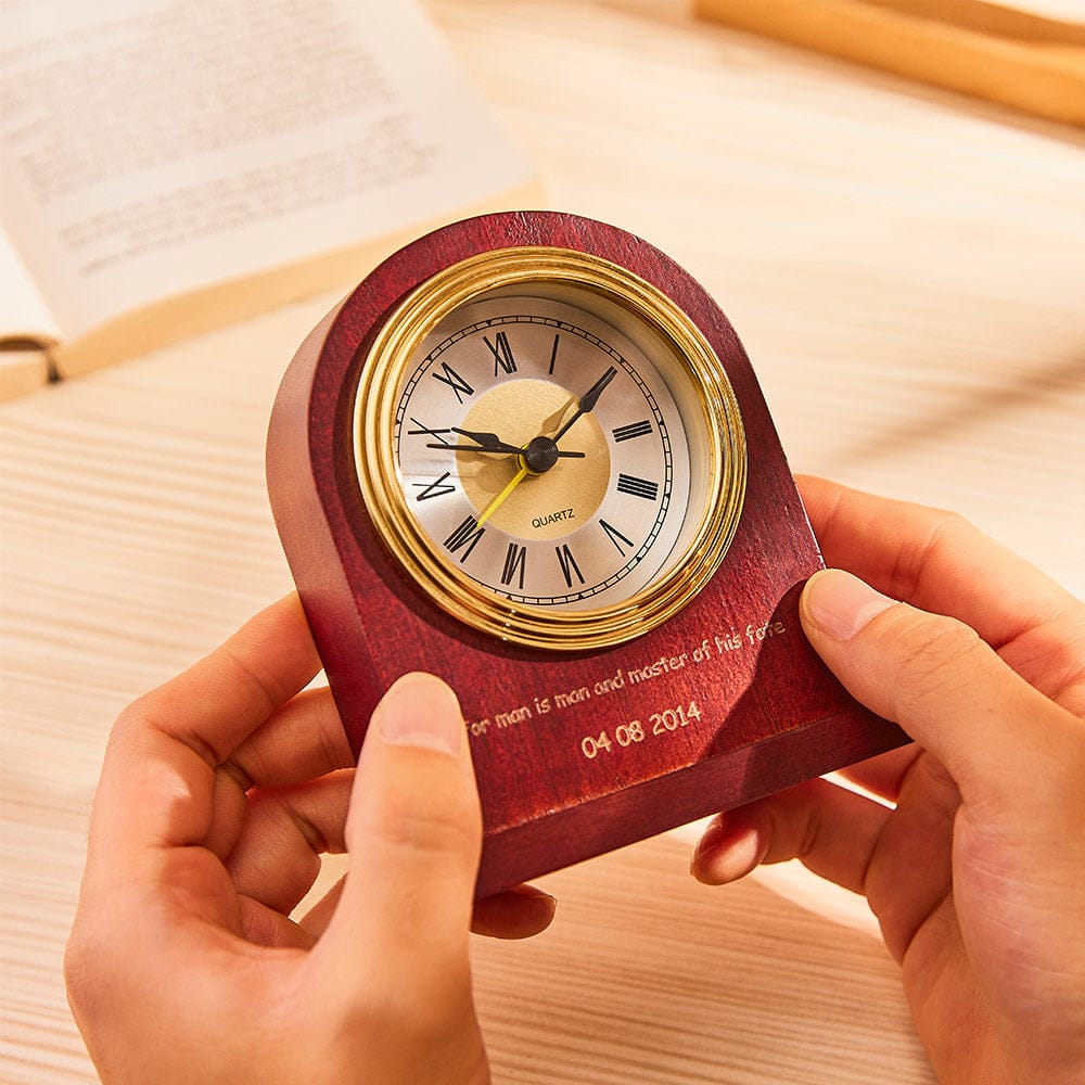 engraved vintage commemorate custom wooden engraved wall clock for living room decor