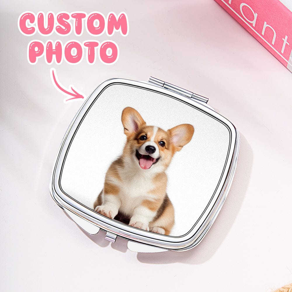 Personalized Photo Compact Portable Mirror Travel Birthday Gift for Her