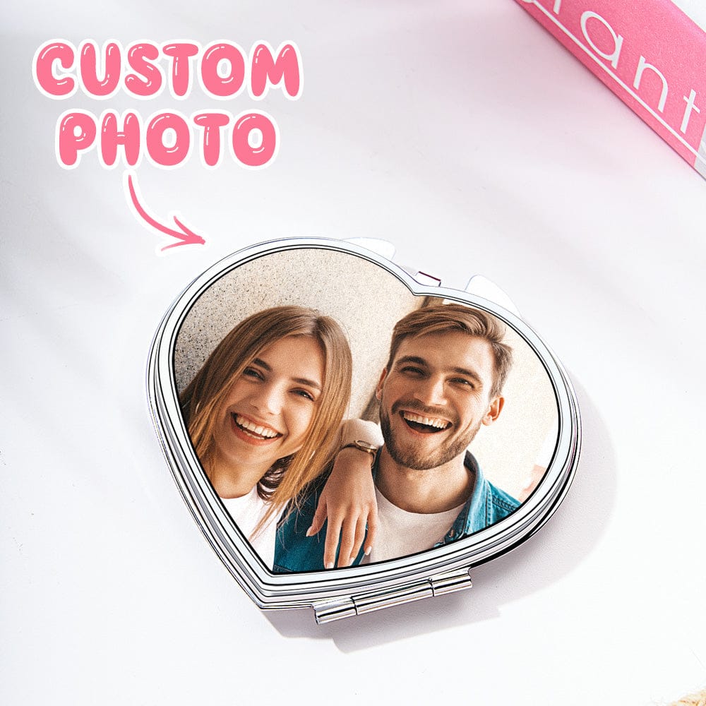 Personalized Photo Compact Portable Mirror Travel Birthday Gift for Her