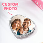 Personalized Photo Compact Portable Mirror Travel Birthday Gift for Her
