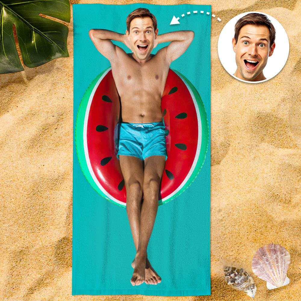 Custom Photo Face Beach Towel Face Towel With Your Dream Body Best Friend Gift 80*160cm