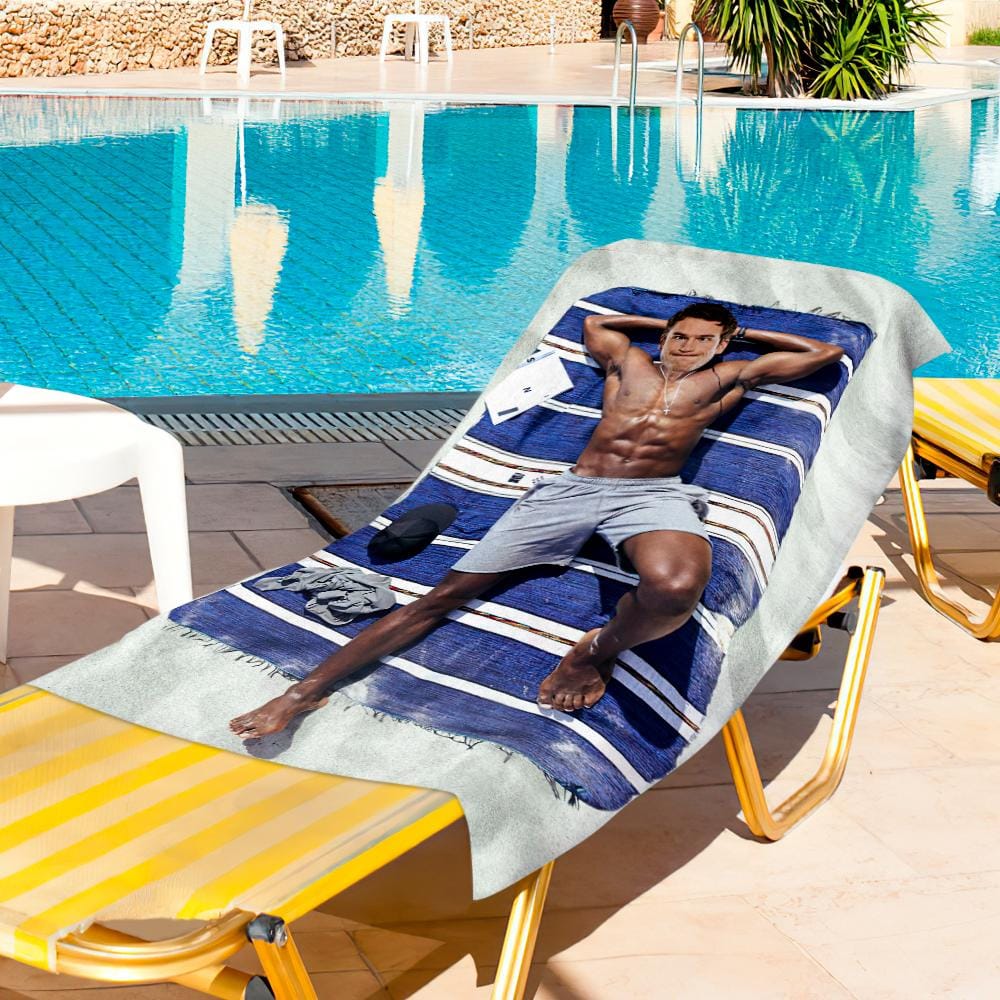 Custom Photo Face Beach Towel Face Towel With Your Dream Body Best Friend Gift 80*160cm