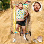 Custom Photo Face Beach Towel Face Towel With Your Dream Body Best Friend Gift 80*160cm