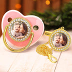 Custom Photo Baby Pacifier & Clip Set – Personalized Newborn Gift