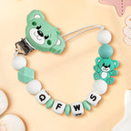 Custom Dummy Chain with Name Personalised Teddy Bear Pacifier Clip for Boys Girls