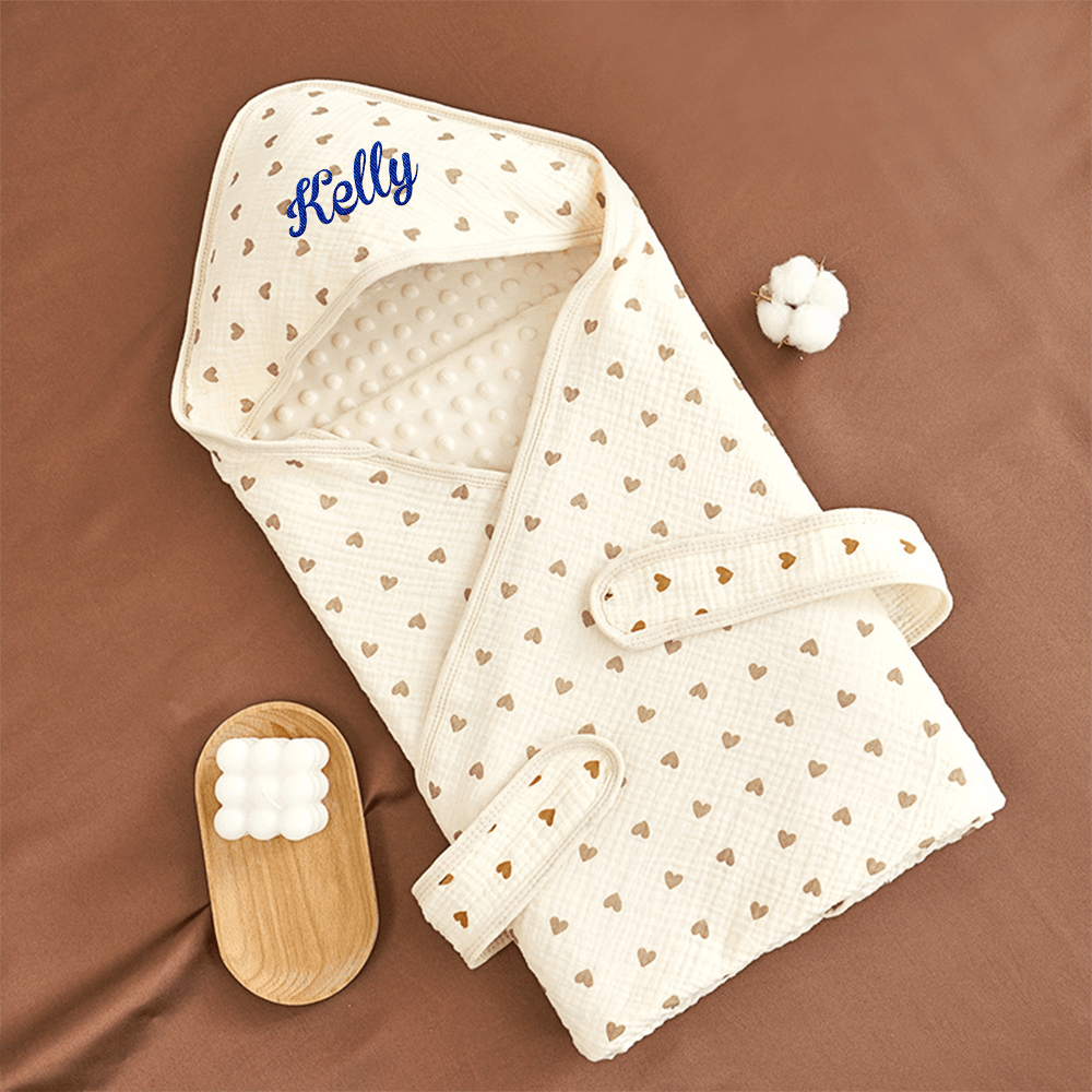 Personalized Baby Swaddle Receiving Blanket Children's Bath Towel Baby Blankets with Name Gift for Newborn Baby