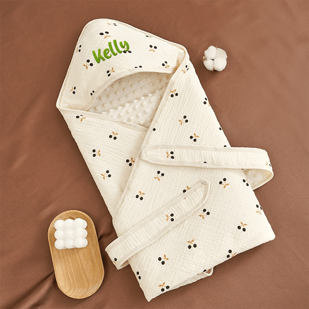 Personalized Baby Swaddle Receiving Blanket Children's Bath Towel Baby Blankets with Name Gift for Newborn Baby