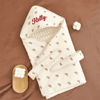 Personalized Baby Swaddle Receiving Blanket Children's Bath Towel Baby Blankets with Name Gift for Newborn Baby