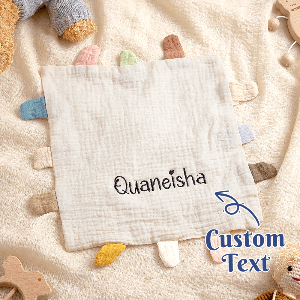 Personalized Soothe Towel Bibs Soft Sleeping Towel with Embroidered Name Gifts for Baby