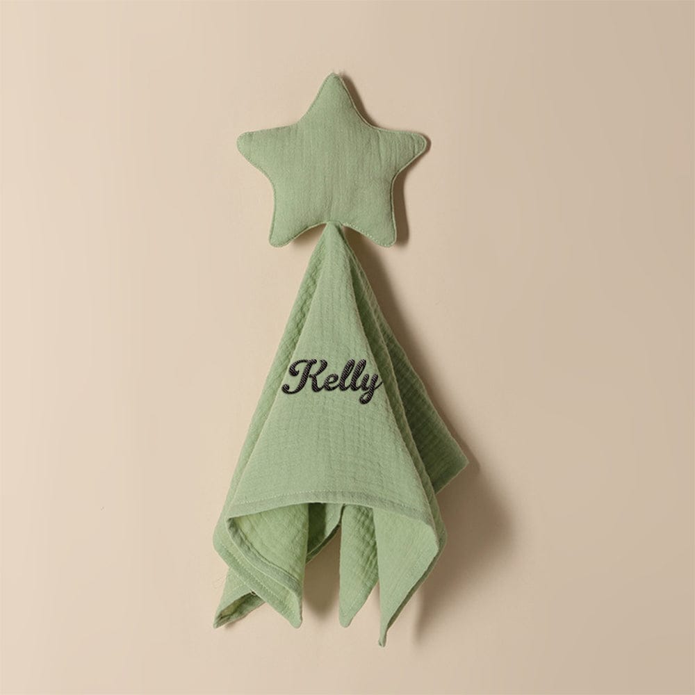 Personalized Soothe Towel Bibs Star Soft Sleeping Towel with Embroidered Name Gift for Baby