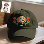 Red Baseball Cap for Everyday Wear Printed Embroidered Look