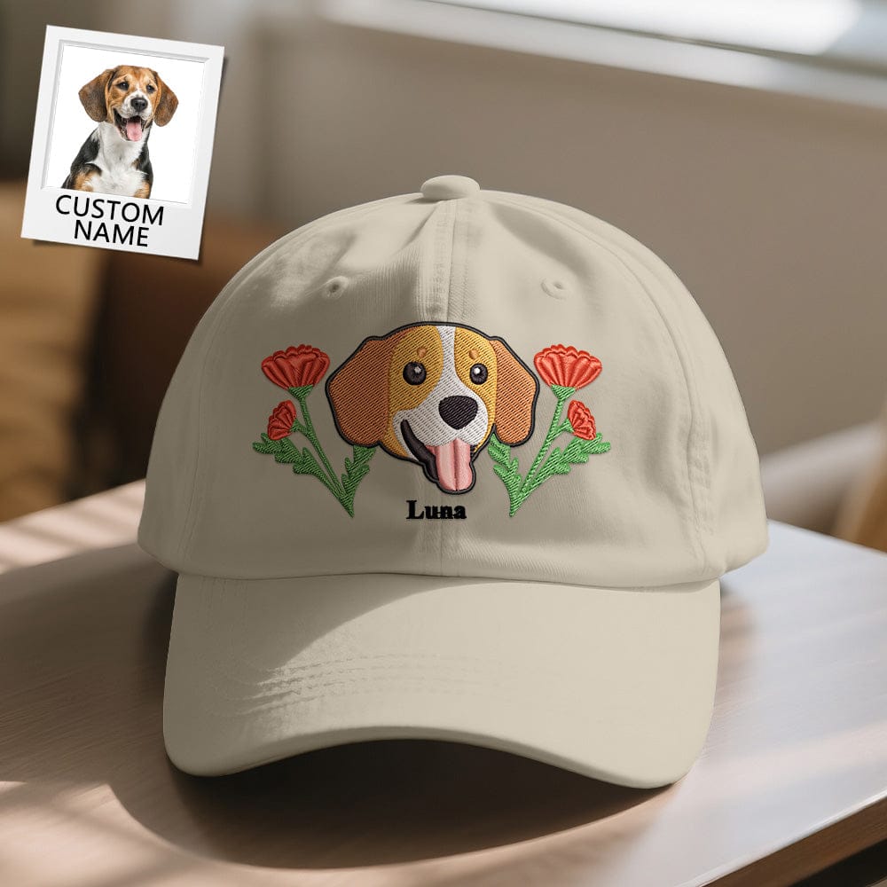 Baseball Cap Personalized Pet Portrait with Name for Everyday Wear Army Green