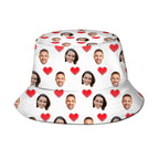 Custom Bucket Hat Personalized 2 Face Heart Print Summer Unisex Fisherman Hat
