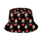 Custom Bucket Hat Personalized 2 Face Heart Print Summer Unisex Fisherman Hat