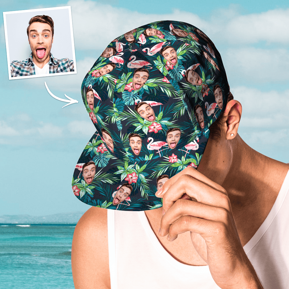 Custom Face Hawaiian Style Baseball Cap Gifts for Him