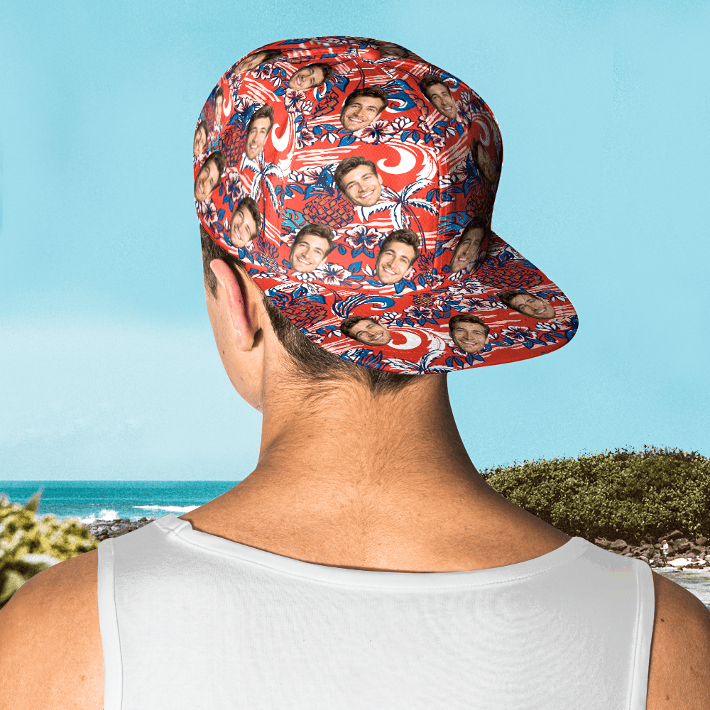 Custom Face Hawaiian Style Baseball Cap Gifts for Him