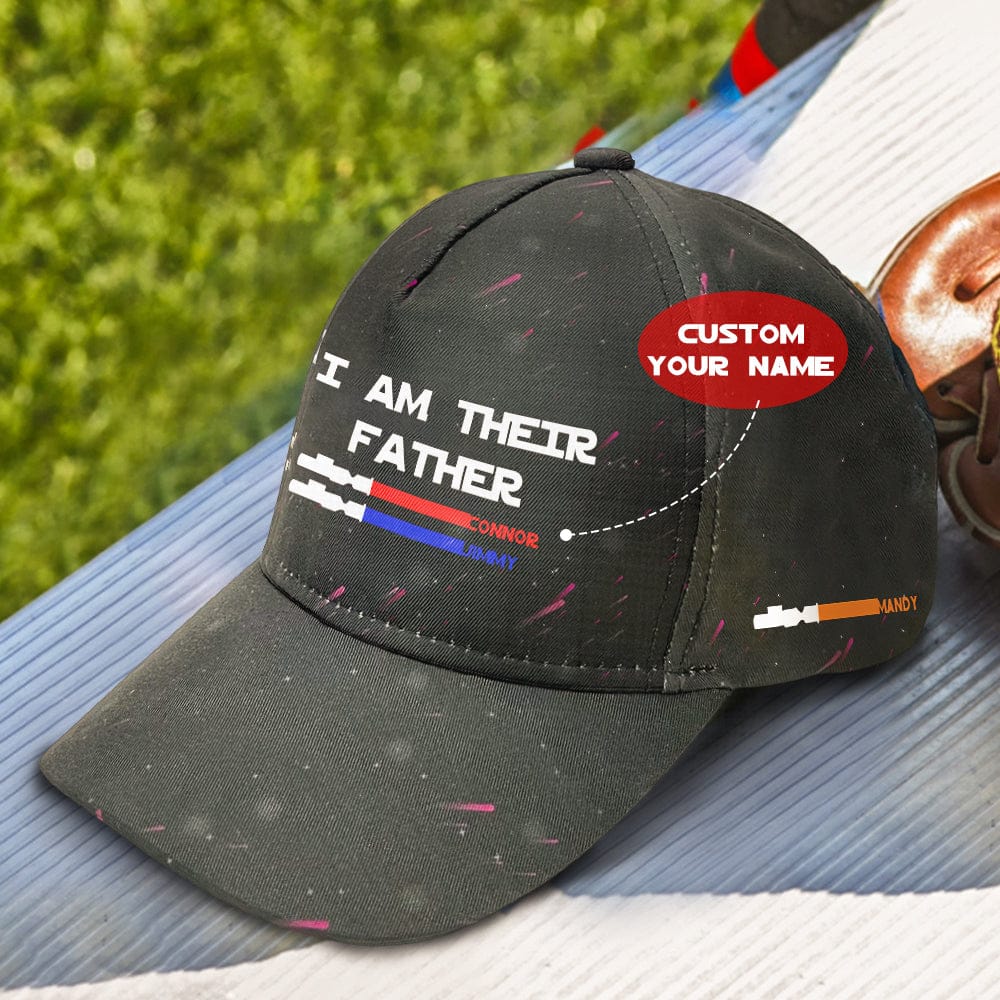 Personalized Light Saber I Am Their Father Starry Sky Baseball Cap Gift for Father