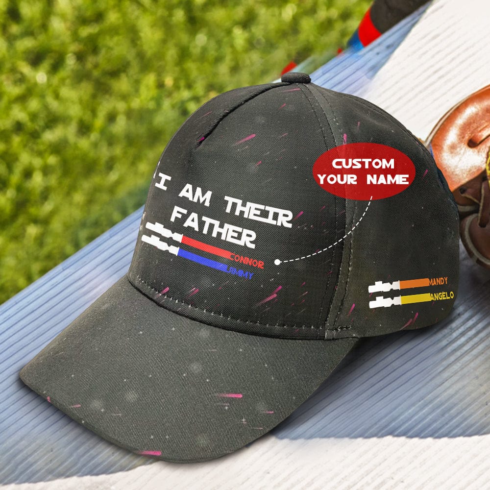 Personalized Light Saber I Am Their Father Starry Sky Baseball Cap Gift for Father