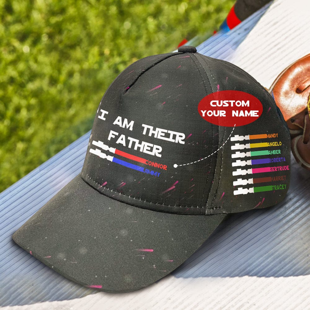 Personalized Light Saber I Am Their Father Starry Sky Baseball Cap Gift for Father