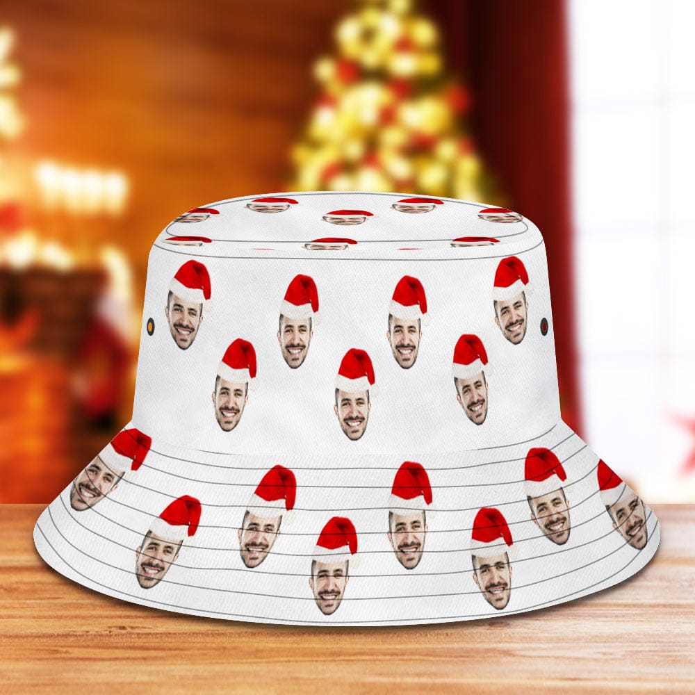 black custom face design bucket hat christmas gift