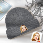 Custom Face Knitted Hat Unisex Winter Beanie Hat Warm Cap for Adult