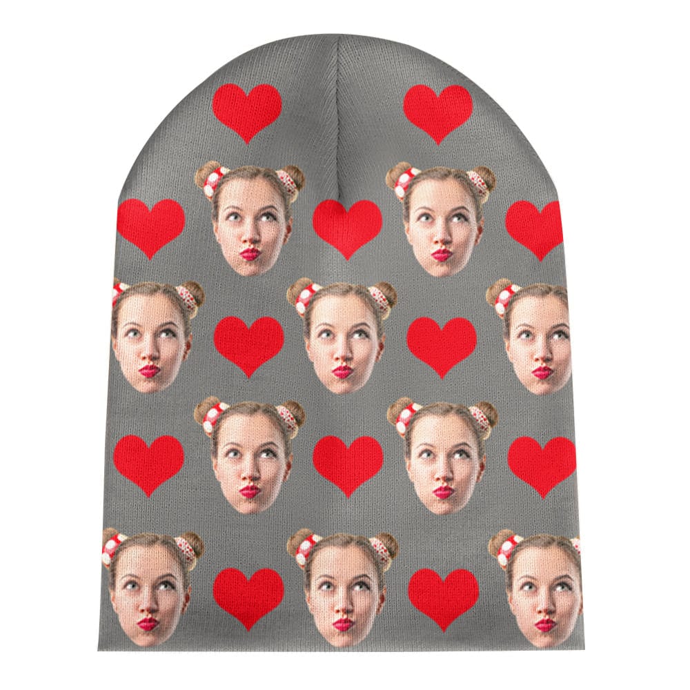 Custom Face Beanie Hat Warm Soft Knit Hat Winter Cap Gifts for Lovers